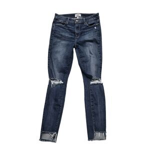 Paige Verdugo Ankle Jeans Womens 29 Blue Medium Wash Stretch Distressed Denim